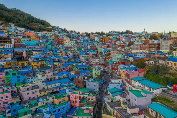 Luchtfoto Van Gamcheon Cultureel Dorp Busan Republiek Korea — Stockfoto