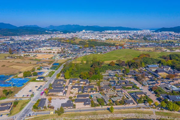 Letecký Pohled Tradiční Vesnici Gyeongju Gyochon Gyeongju Korejské Republice — Stock fotografie