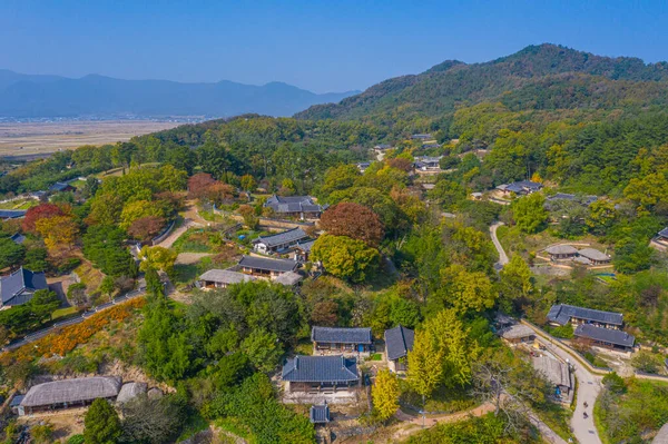 Kore Cumhuriyeti Ndeki Yangdong Halk Köyü Nün Hava Görüntüsü — Stok fotoğraf