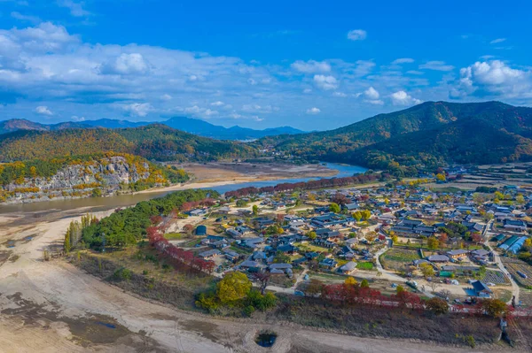 Vista Aérea Hahoe Folk Village República Coreia — Fotografia de Stock