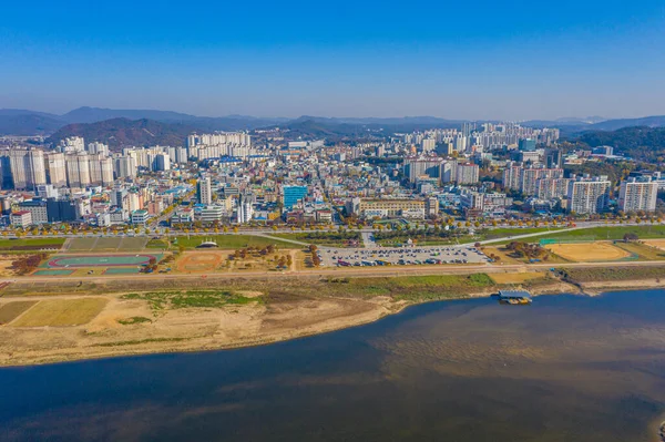 Aerial View Gongju River Geum River Republic Korea — Stock Photo, Image