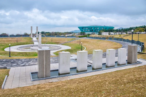 Пам Ятник Жертвам Повстання Чеджу Квітня Парку Миру Республіці Корея — стокове фото