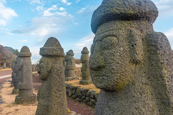 Dol Hareubang Szobrok Koreai Köztársaság Jeju Kőparkjában — Stock Fotó