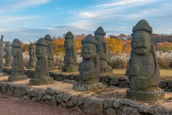 Dol Hareubang Szobrok Koreai Köztársaság Jeju Kőparkjában — Stock Fotó