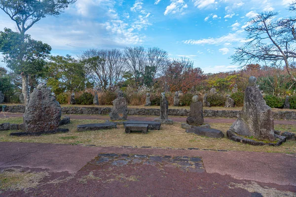 Kőszobrok Koreai Köztársaság Jeju Kőparkjában — Stock Fotó