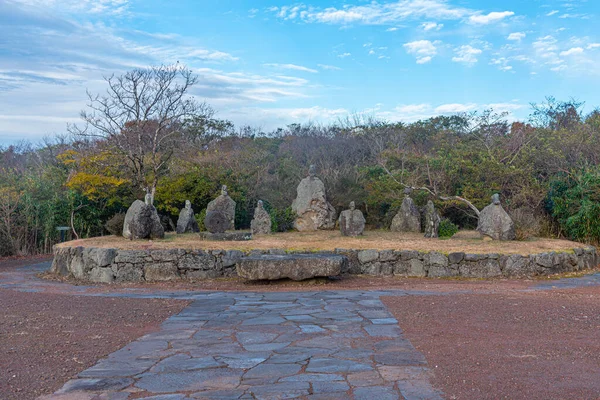 Kőszobrok Koreai Köztársaság Jeju Kőparkjában — Stock Fotó