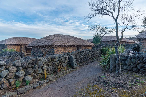 Edificios Tradicionales Parque Jeju Stone República Corea — Foto de Stock