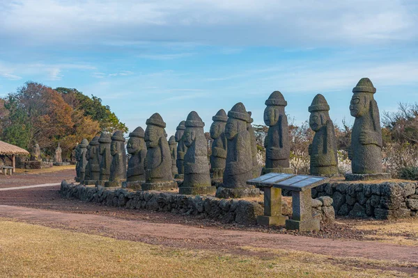 Dol Hareubang Szobrok Koreai Köztársaság Jeju Kőparkjában — Stock Fotó