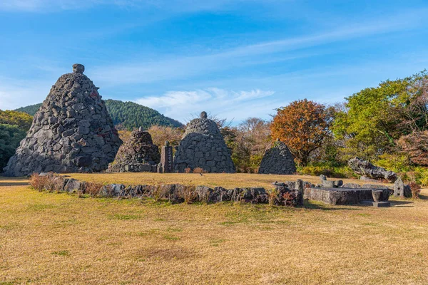 Kőszobrok Koreai Köztársaság Jeju Kőparkjában — Stock Fotó