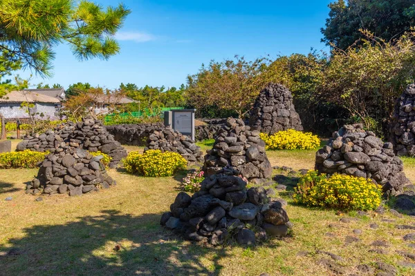 Kamienne Stosy Wiosce Jeju Folk Republice Korei — Zdjęcie stockowe