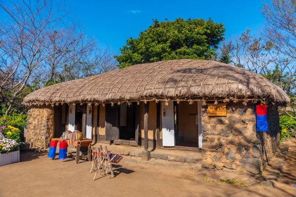 Casas Tradicionales Aldea Popular Jeju República Corea — Foto de Stock