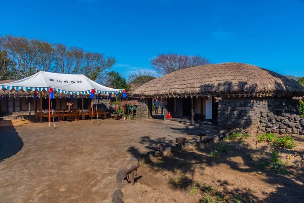 Casas Tradicionales Aldea Popular Jeju República Corea — Foto de Stock