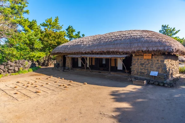 Casas Tradicionales Aldea Popular Jeju República Corea — Foto de Stock