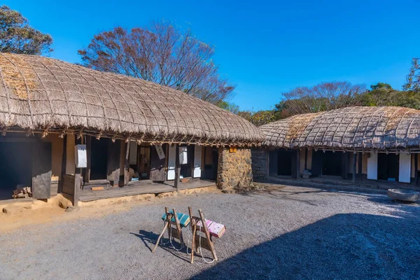 Casas Tradicionales Aldea Popular Jeju República Corea — Foto de Stock