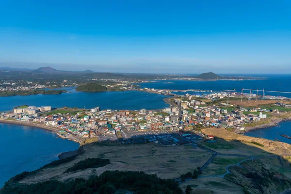 Flygfoto Över Seongsan Byn Jeju Republiken Korea — Stockfoto