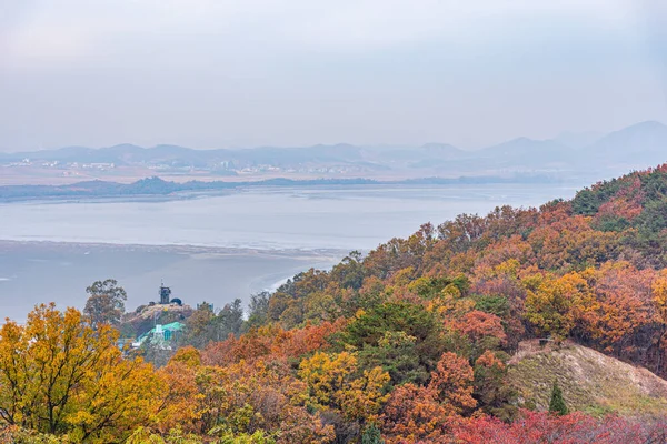 North Korea viewed from Odu Mt. Unification Observatory, Republic of Korea