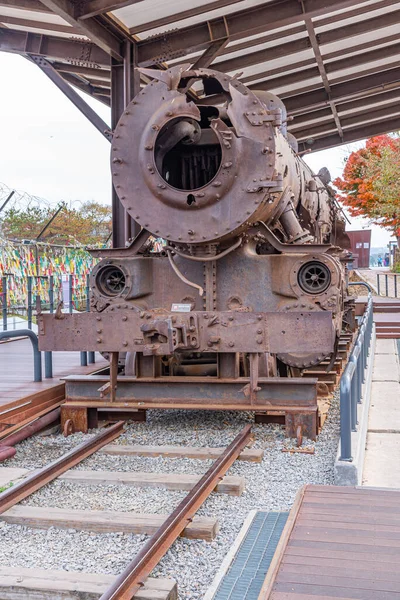 View Destroyed Locomotive Imjingak Republic Korea — Stock Photo, Image