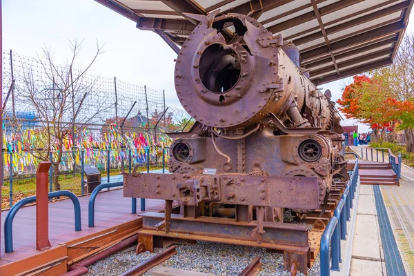 View Destroyed Locomotive Imjingak Republic Korea — Stock Photo, Image