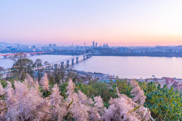 Vista Atardecer Del Puente Copa Del Mundo Seúl República Corea —  Fotos de Stock