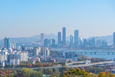 Downtown Seoul viewed from Haneul park, Republic of Korea clipart