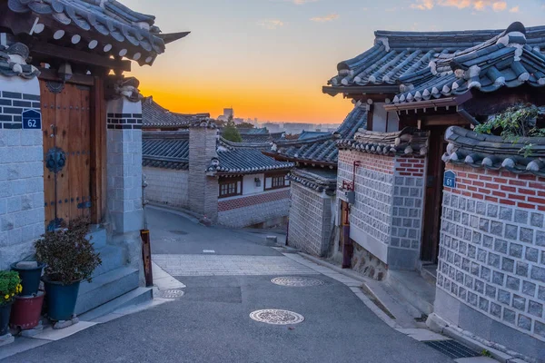 Rua Bukchon Hanok Aldeia Seul República Coreia — Fotografia de Stock