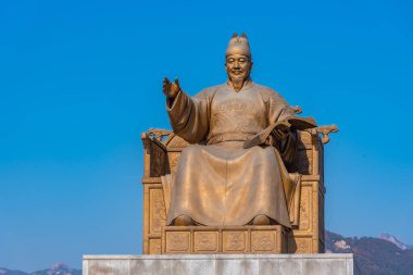 Seul, Kore 'de Kral Sejong' un heykeli.