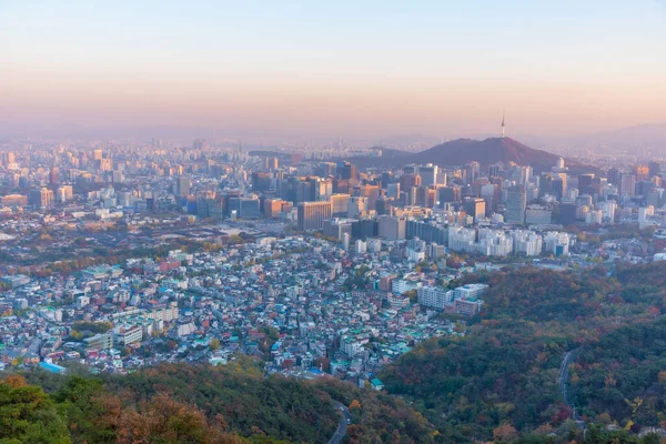 Blick Auf Den Namsan Turm Bei Sonnenuntergang Mit Blick Auf — Stockfoto