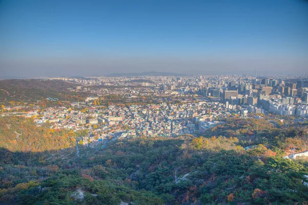 Paesaggio Urbano Seoul Dalla Montagna Inwangsan Repubblica Corea — Foto Stock