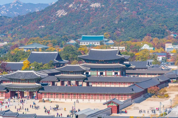 Skyline Seúl Con Palacio Gyeongbokgung República Corea — Foto de Stock