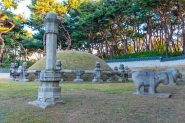 Seolleung 'daki taş heykeller ve Kore' deki Jeongneung Kraliyet Mezarları.