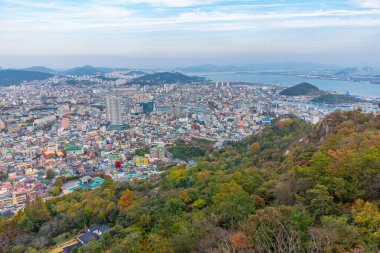 Kore 'nin Yudal dağından Mokpo' nun hava görüntüsü