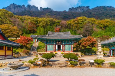 Kore Cumhuriyeti 'ndeki Naejangsan Ulusal Parkı' ndaki Byeongnyeonam Tapınağı.
