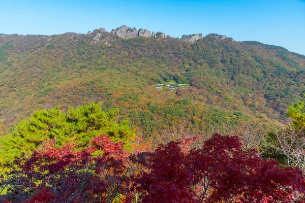 Kore Cumhuriyeti Ndeki Byeongnyeonam Tapınağı Naejangsan Milli Parkı Nın Havadan — Stok fotoğraf