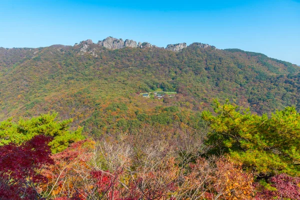 Vista Aérea Templo Byeongnyeonam Parque Nacional Naejangsan República Coreia — Fotografia de Stock