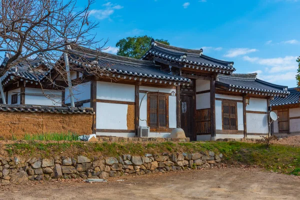Case Tradizionali Villaggio Popolare Hahoe Nella Repubblica Corea — Foto Stock