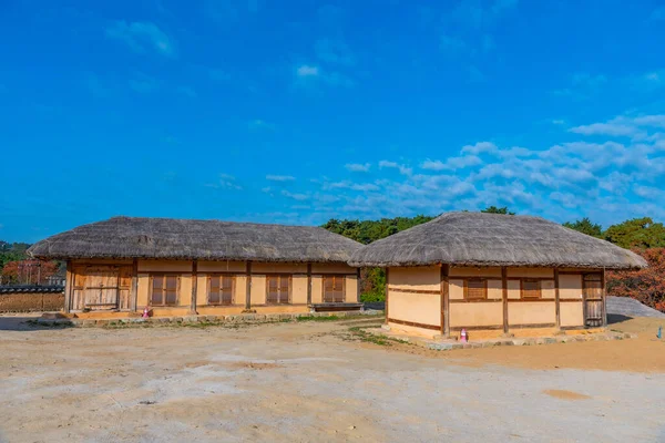 Traditional houses at Hahoe folk village in Republic of Korea