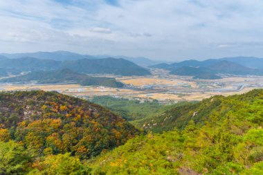 Kore Cumhuriyeti 'nin Namsan dağından Gyeongsangbukdo ili kırsal manzara manzarası