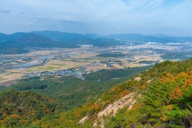 Kore Cumhuriyeti 'nin Namsan dağından Gyeongsangbukdo ili kırsal manzara manzarası