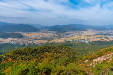Kore Cumhuriyeti 'nin Namsan dağından Gyeongsangbukdo ili kırsal manzara manzarası