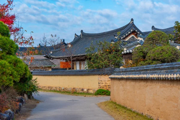 Casas Tradicionais Hahoe Aldeia Popular República Coreia — Fotografia de Stock