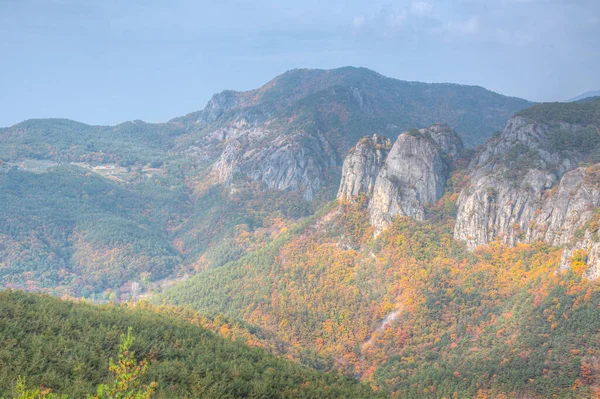 Juwangsan Nemzeti Park Csúcsai Koreai Köztársaságban — Stock Fotó