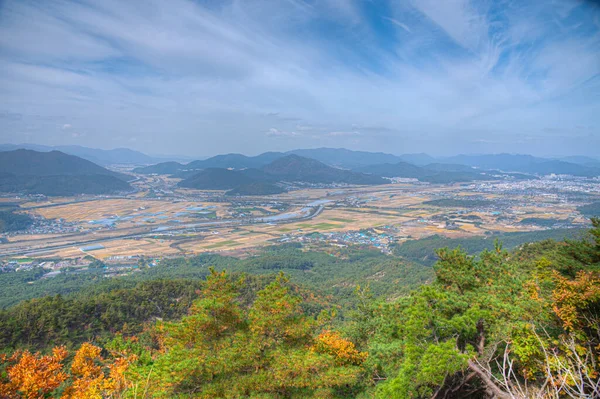 Kore Cumhuriyeti Nin Namsan Dağından Gyeongsangbukdo Ili Kırsal Manzara Manzarası — Stok fotoğraf