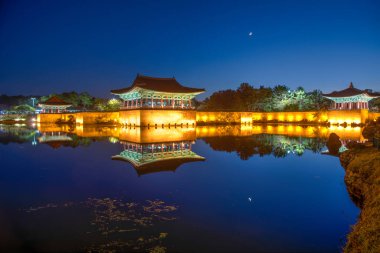 Night view of Anapji pond in Gyeongju, Republic of Korea  clipart