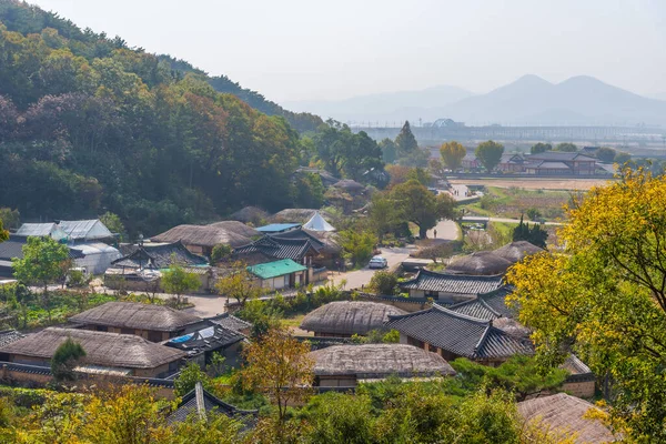 Casas Tradicionais Aldeia Popular Yangdong República Coreia — Fotografia de Stock