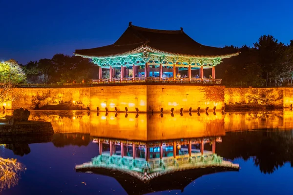 Nachtansicht Des Anapji Teiches Gyeongju Südkorea — Stockfoto