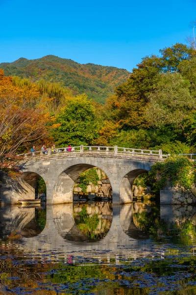 Πέτρινη Γέφυρα Στο Ναό Bulguksa Κοντά Στο Gyeongju Δημοκρατία Της — Φωτογραφία Αρχείου