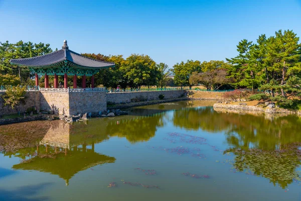 Antigo Palácio Real Lagoa Anapji Gyeongju República Coreia — Fotografia de Stock