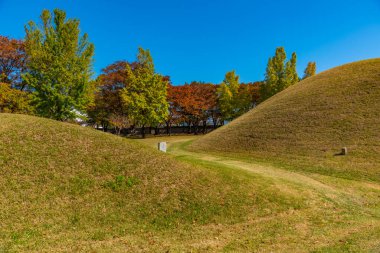 Kore Cumhuriyeti 'nin Gyeongju şehrinde birkaç kraliyet mezarı bulunan Tumuli Parkı.
