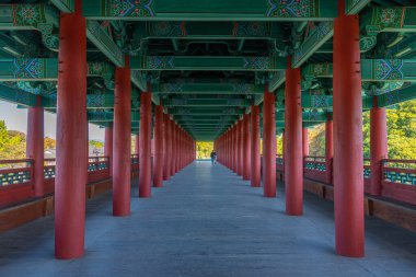 Kore 'nin Gyeongju kentindeki Woljeonggyo Köprüsü' nün içinde.