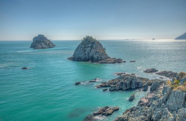 Busan yakınlarındaki Oryukdo Adası, Kore Cumhuriyeti